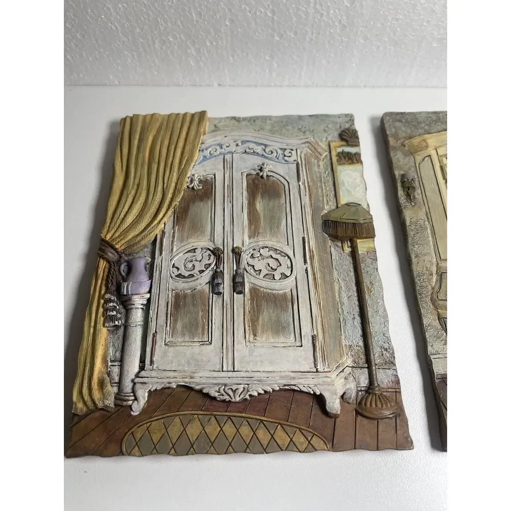 3-dimensional Plaques ‎ Set Of 2 Victorian-style